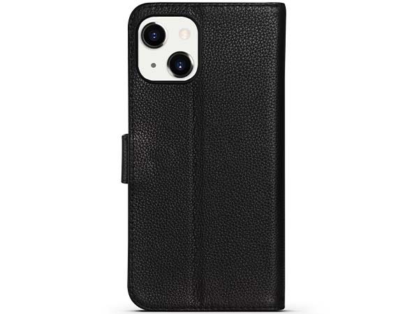 Premium Leather Wallet Case for Apple iPhone 15 Plus - Black Leather Wallet Case