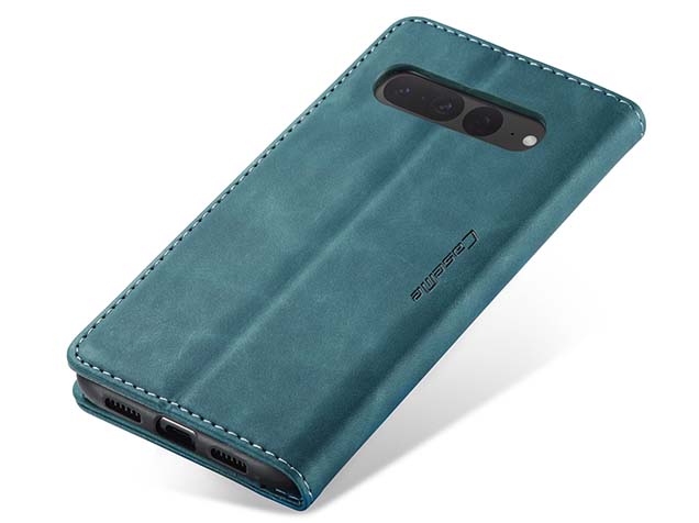CaseMe Slim Synthetic Leather Wallet Case with Stand for Google Pixel 8 - Teal