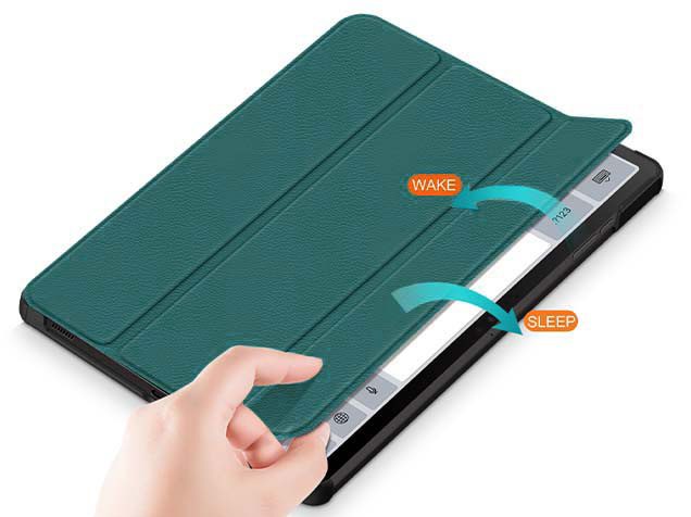 Slim Synthetic Leather Flip Case with Stand for Samsung Galaxy Tab S9 FE - Teal