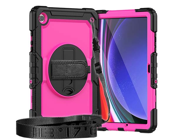 Rugged Impact Case with Strap for Samsung Galaxy Tab A9 8.7 inches - Pink Impact Case