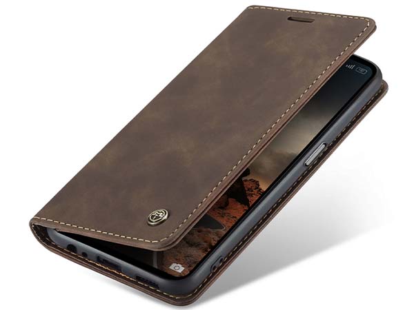 CaseMe Slim Synthetic Leather Wallet Case with Stand for OPPO A58 5G - Chocolate Leather Wallet Case