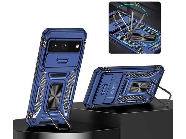 Military Case with Camera Cover for Google Pixel 8 - Dark Blue