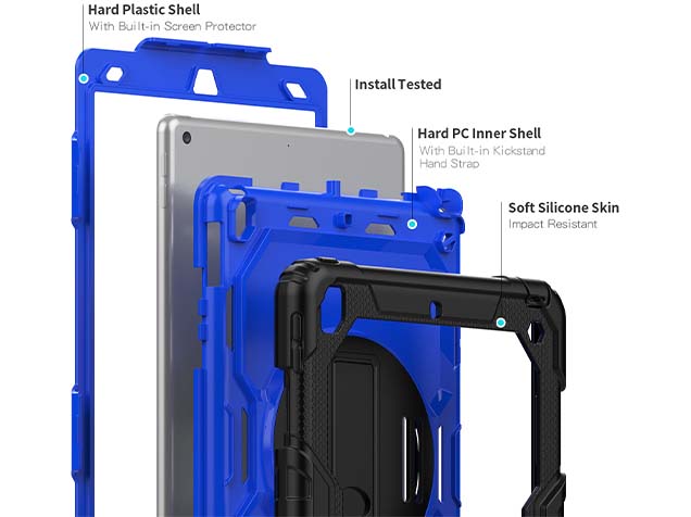 Rugged Impact Case for Apple iPad 9th Gen 10.2 - Blue