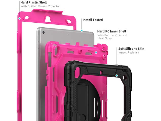 Rugged Impact Case for Apple iPad 9th Gen 10.2 - Pink