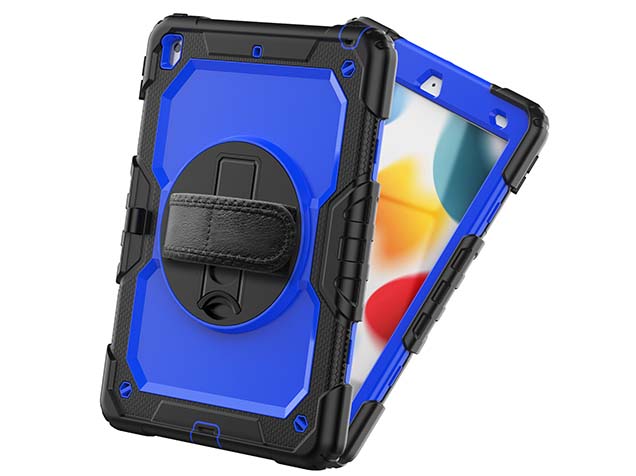 Rugged Impact Case with Strap for Apple iPad 9th Gen 10.2 - Blue