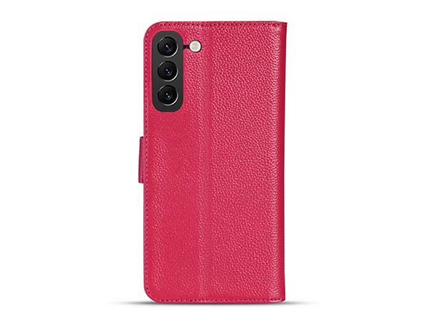 Premium Leather Wallet Case for Samsung Galaxy S24 - Pink Leather Wallet Case