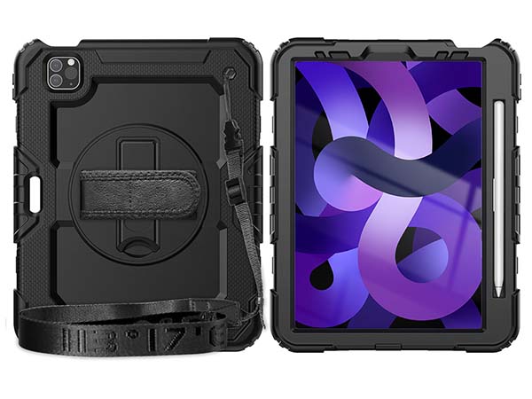 Rugged Impact Case with Strap for iPad Pro 11 - 2022 (4th Gen) - Classic Black Impact Case