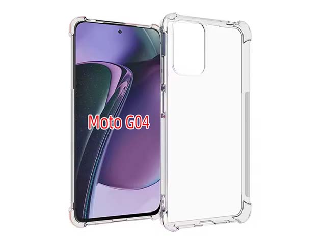 Gel Case with Bumper Edges for Motorola Moto G04 - Clear Soft Cover