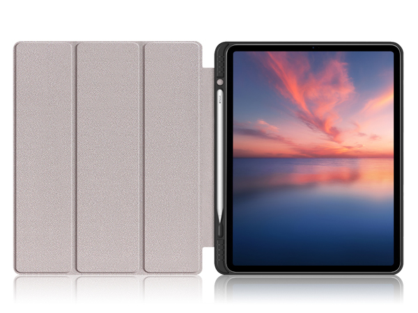 Synthetic Leather Flip Case with Stand for iPad Air 13 inch (2024) - Apricot