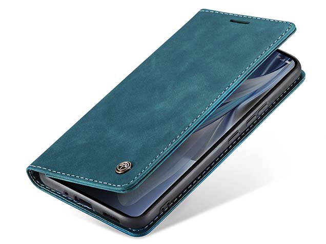 CaseMe Slim Synthetic Leather Wallet Case with Stand for OPPO Reno11 F 5G - Teal Leather Wallet Case