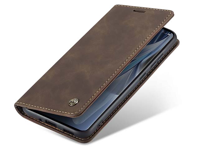CaseMe Slim Synthetic Leather Wallet Case with Stand for OPPO Reno11 F 5G - Chocolate Leather Wallet Case