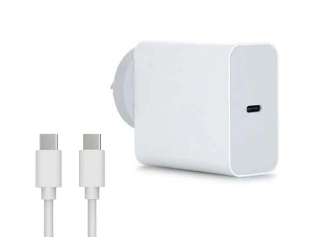 Genuine Samsung 45W USB-C Super Fast Charger with USB-C to USB-C cable - White AC Wall Charger