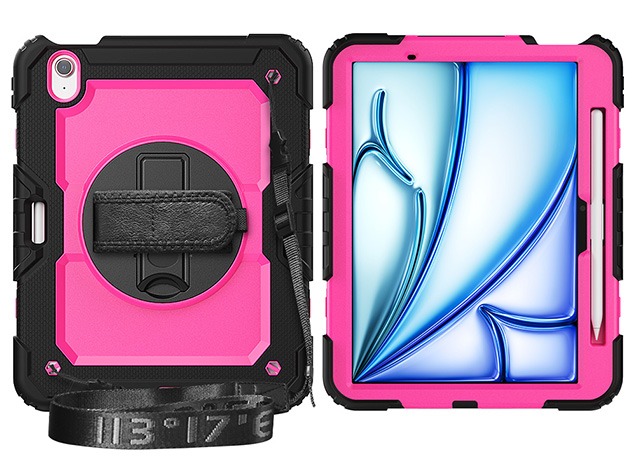 Rugged Impact Case with Strap for iPad Air 11 (2024) - Pink Impact Case