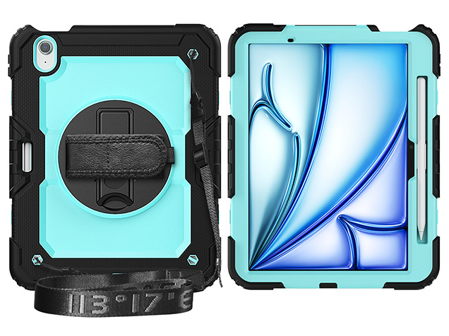 Rugged Impact Case with Strap for iPad Air 11 (2024) - Sky Blue Impact Case