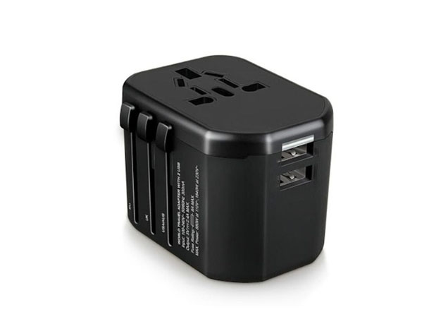 WiWU Universal Overseas Travel Adapter 2 USB-A - Black Charger