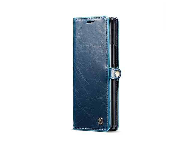 CaseMe Synthetic Leather Wallet Case with Stand for Galaxy Z Fold6 - Teal Leather Wallet Case