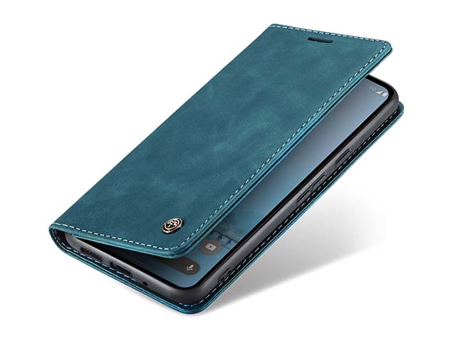 CaseMe Slim Synthetic Leather Wallet Case with Stand for Google Pixel 9 Pro XL - Teal Leather Wallet Case