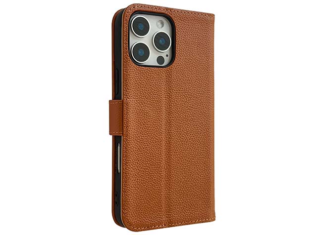 Premium Leather Wallet Case for Apple iPhone 16 Pro - Caramel Leather Wallet Case