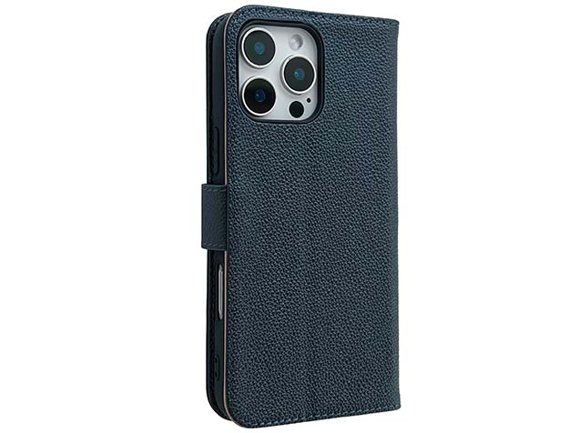 Premium Leather Wallet Case for Apple iPhone 16 Pro - Midnight Blue Leather Wallet Case