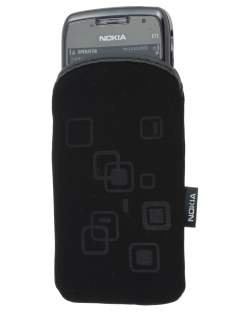 Stylish Protective Textile Sleeve for Nokia E71 - Classic Black Sleeve