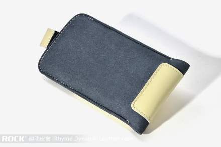 ROCK Rhyme Dynamic Genuine Leather Slide-in Case with Pull-out Strap for Phones - Beige