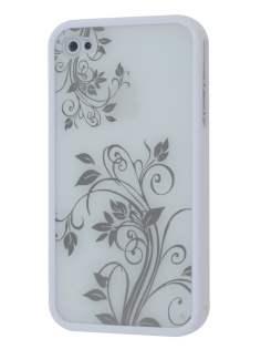 LIM'S Fashionable Protective Case for iPhone 4S/4 - White Dual-Design Case