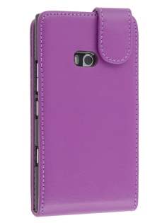 Synthetic Leather Flip Case for Nokia Lumia 900 - Purple Leather Flip Case