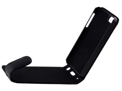 Genuine Leather Flip Case for iPhone SE(1st Gen)/5s/5 - Black