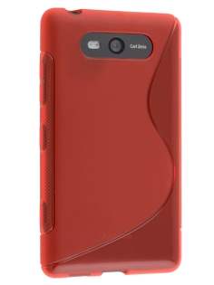 Wave Case for Nokia Lumia 820 - Frosted Red/Red Soft Cover
