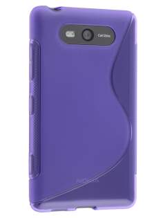 Wave Case for Nokia Lumia 820 - Frosted Purple/Purple Soft Cover