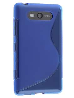 Wave Case for Nokia Lumia 820 - Frosted Blue/Blue Soft Cover