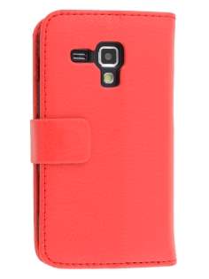 Synthetic Leather Wallet Case with Stand for Samsung Galaxy Trend S7560/S Duos S7562 - Red Leather Wallet Case