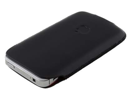 Genuine Leather Slide-in Case for iPhone 4S/4 - Black