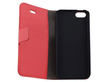 Synthetic Leather Wallet Case with Stand for iPhone 5c - Red