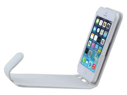 Genuine Leather Flip Case for iPhone 5c - Pearl White