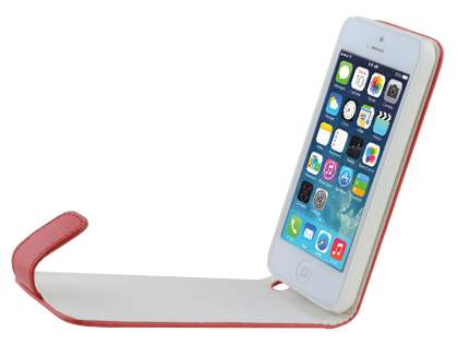 Synthetic Leather Flip Case for iPhone 5c - Red