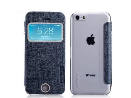 Momax Flip View Case for iPhone 5c - Grey Leather Wallet Case