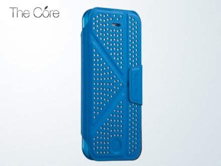 Momax The Core Polka Dots Flip Case for iPhone 5c - Blue Leather Flip Case