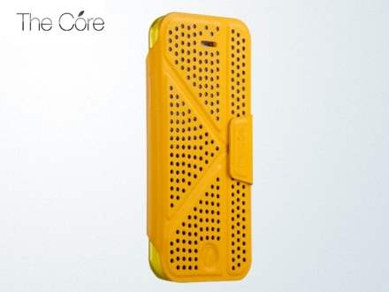 Momax The Core Polka Dots Flip Case for iPhone 5c - Yellow Leather Flip Case