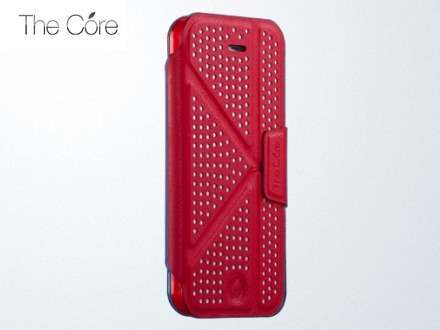 Momax The Core Polka Dots Flip Case for iPhone 5c - Red Leather Flip Case