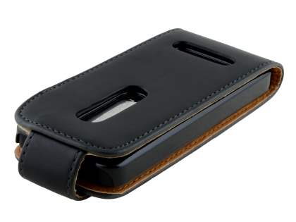 Synthetic Leather Flip Case for Nokia 301 - Black