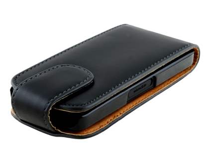 Synthetic Leather Flip Case for Nokia 301 - Black