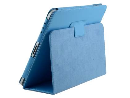 Synthetic Leather Flip Case with Fold-Back Stand for iPad 1st Gen - Sky Blue Leather Flip Case