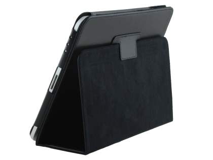 Synthetic Leather Flip Case with Fold-Back Stand for iPad 1st Gen - Classic Black Leather Flip Case