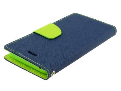 Mercury Goospery Colour Fancy Diary Case with Stand for iPhone 6s Plus/6 Plus - Navy/Lime