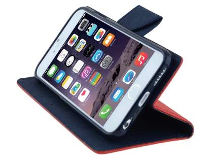 Mercury Goospery Colour Fancy Diary Case with Stand for iPhone 6s Plus/6 Plus - Red/Navy