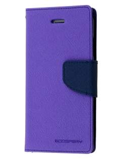Mercury Goospery Colour Fancy Diary Case with Stand for iPhone 6s Plus/6 Plus - Purple/Navy Leather Wallet Case