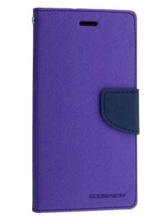 Mercury Goospery Colour Fancy Diary Case with Stand for Sony Xperia Z3 - Purple/Navy Leather Wallet Case