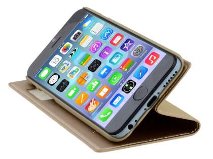 TS-CASE Slim Synthetic Leather Window View Case with Stand for iPhone 6s/6 - Camel