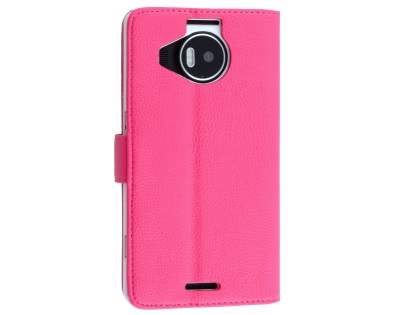 Slim Synthetic Leather Wallet Case with Stand for Microsoft Lumia 950 XL - Pink Leather Wallet Case